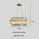 GobekUsa Gold Metal Round Dimmable LED Pendant Light with K9 Crystals