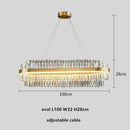 GobekUsa Gold Metal Round Dimmable LED Pendant Light with K9 Crystals