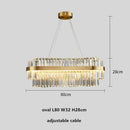 GobekUsa Gold Metal Round Dimmable LED Pendant Light with K9 Crystals