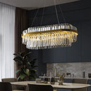 GobekUsa Gold Metal Round Dimmable LED Pendant Light with K9 Crystals