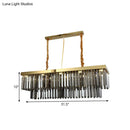 GobekUsa Modern Gold Dining Room Island Pendant Light with 10 Crystal-Cut Shades - 23.5"/31.5" Wide