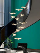 GobekUsa Dolphin Pendant Chandelier: Luxe Staircase & Lobby Décor for Hotel, Mall & Home