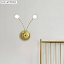 GobekUsa Gold LED Wall Mounted Bedroom Wall Light with Clear Glass Shade - Set of 2 Bulbs