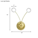 GobekUsa Gold LED Wall Mounted Bedroom Wall Light with Clear Glass Shade - Set of 2 Bulbs
