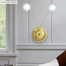 GobekUsa Gold LED Wall Mounted Bedroom Wall Light with Clear Glass Shade - Set of 2 Bulbs