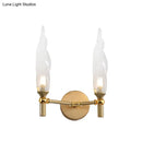 GobekUsa Gold Double Arm Wall Mount Sconce with Clear Glass Shade - Modern Metal Lighting Fixture for Living Room