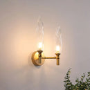 GobekUsa Gold Double Arm Wall Mount Sconce with Clear Glass Shade - Modern Metal Lighting Fixture for Living Room
