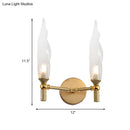 GobekUsa Gold Double Arm Wall Mount Sconce with Clear Glass Shade - Modern Metal Lighting Fixture for Living Room