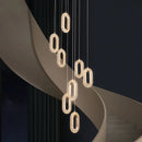 GobekUsa Duplex Crystal Chandelier: Luxury Cantilevered Pendant Light for Villa Living Room & Staircase