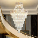 GobekUsa Duplex Villa Crystal Chandelier: Modern Luxury Staircase Lamp for Elegant Living Rooms