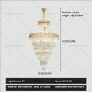 GobekUsa Duplex Villa Crystal Chandelier: Modern Luxury Staircase Lamp for Elegant Living Rooms