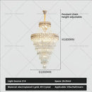 GobekUsa Duplex Villa Crystal Chandelier: Modern Luxury Staircase Lamp for Elegant Living Rooms