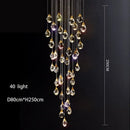 GobekUsa Elegant Crystal Chandelier for Living Room & Staircase Lighting