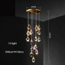 GobekUsa Elegant Crystal Chandelier for Living Room & Staircase Lighting