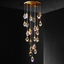 GobekUsa Elegant Crystal Chandelier for Living Room & Staircase Lighting