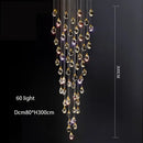 GobekUsa Elegant Crystal Chandelier for Living Room & Staircase Lighting