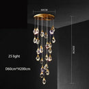 GobekUsa Elegant Crystal Chandelier for Living Room & Staircase Lighting