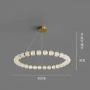 GobekUsa Elegant Pearl Necklace LED Ceiling Chandelier for Living Room and Bedroom