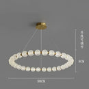 GobekUsa Elegant Pearl Necklace LED Ceiling Chandelier for Living Room and Bedroom