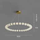 GobekUsa Elegant Pearl Necklace LED Ceiling Chandelier for Living Room and Bedroom
