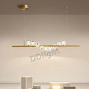 GobekUsa Elegant Pearl Necklace LED Ceiling Chandelier for Living Room and Bedroom