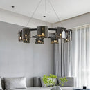 GobekUsa Elegant Smoky Glass Chandelier Ceiling Lighting for Dining Living Bedroom