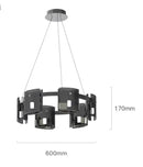 GobekUsa Elegant Smoky Glass Chandelier Ceiling Lighting for Dining Living Bedroom