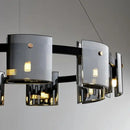 GobekUsa Elegant Smoky Glass Chandelier Ceiling Lighting for Dining Living Bedroom