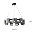 GobekUsa Elegant Smoky Glass Chandelier Ceiling Lighting for Dining Living Bedroom