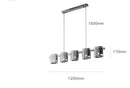 GobekUsa Elegant Smoky Glass Chandelier Ceiling Lighting for Dining Living Bedroom
