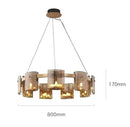 GobekUsa Elegant Smoky Glass Chandelier Ceiling Lighting for Dining Living Bedroom