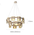 GobekUsa Elegant Smoky Glass Chandelier Ceiling Lighting for Dining Living Bedroom