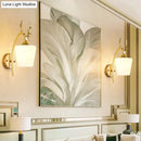 GobekUsa Modern Gold Wall Mount Light Fixture with Opal Glass and Metal Elk - Conical Sconce