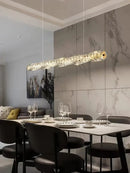GobekUsa Glass Chandelier LED Ceiling Light Fixture Modern for Living Room Hotel Dining Hall