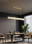 GobekUsa Glass Chandelier LED Ceiling Light Fixture Modern for Living Room Hotel Dining Hall