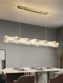 GobekUsa Glass Chandelier LED Ceiling Light Fixture Modern for Living Room Hotel Dining Hall