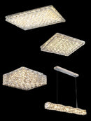 GobekUsa Glass Chandelier LED Ceiling Light Fixture Modern for Living Room Hotel Dining Hall