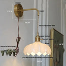 GobekUsa Clear Glass LED Wall Light with Pull Chain Switch