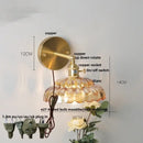 GobekUsa Clear Glass LED Wall Light with Pull Chain Switch