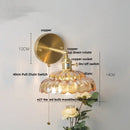 GobekUsa Clear Glass LED Wall Light with Pull Chain Switch