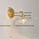 GobekUsa Clear Glass LED Wall Light with Pull Chain Switch