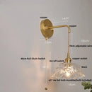 GobekUsa Clear Glass LED Wall Light with Pull Chain Switch