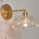 GobekUsa Clear Glass LED Wall Light with Pull Chain Switch