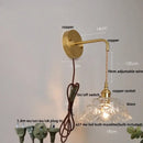 GobekUsa Clear Glass LED Wall Light with Pull Chain Switch