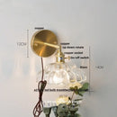 GobekUsa Clear Glass LED Wall Light with Pull Chain Switch
