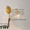 GobekUsa Clear Glass LED Wall Light with Pull Chain Switch
