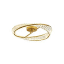 GobekUsa Crystal Rings LED Ceiling Light Dimmable Gold Lustre for Home Decoration