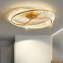 GobekUsa Crystal Rings LED Ceiling Light Dimmable Gold Lustre for Home Decoration