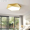 GobekUsa Modern Light Fixtures Ceiling Of Equilateral Indoor Lighting Gold Lampshade For Living Room Bedroom Lamp Ceiling Lamp Fixtures