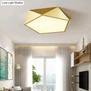 GobekUsa Modern Light Fixtures Ceiling Of Equilateral Indoor Lighting Gold Lampshade For Living Room Bedroom Lamp Ceiling Lamp Fixtures